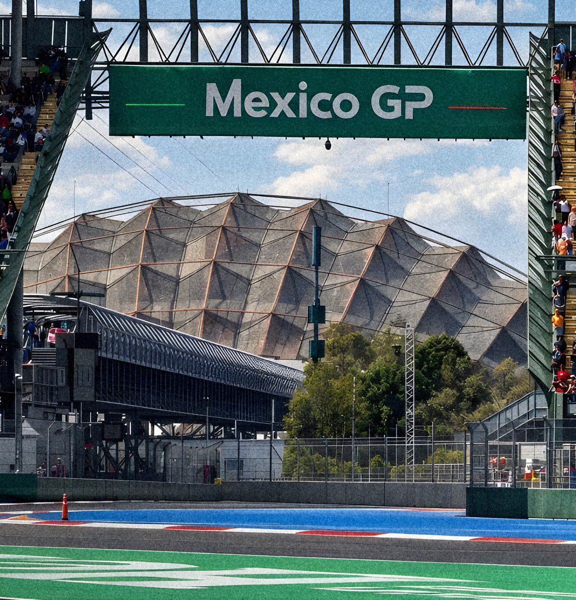 Mexico GP sign and grandstands, Autódromo Hermanos Rodríguez