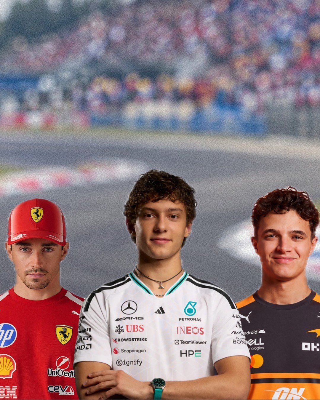 Leclerc, Antonelli and Norris